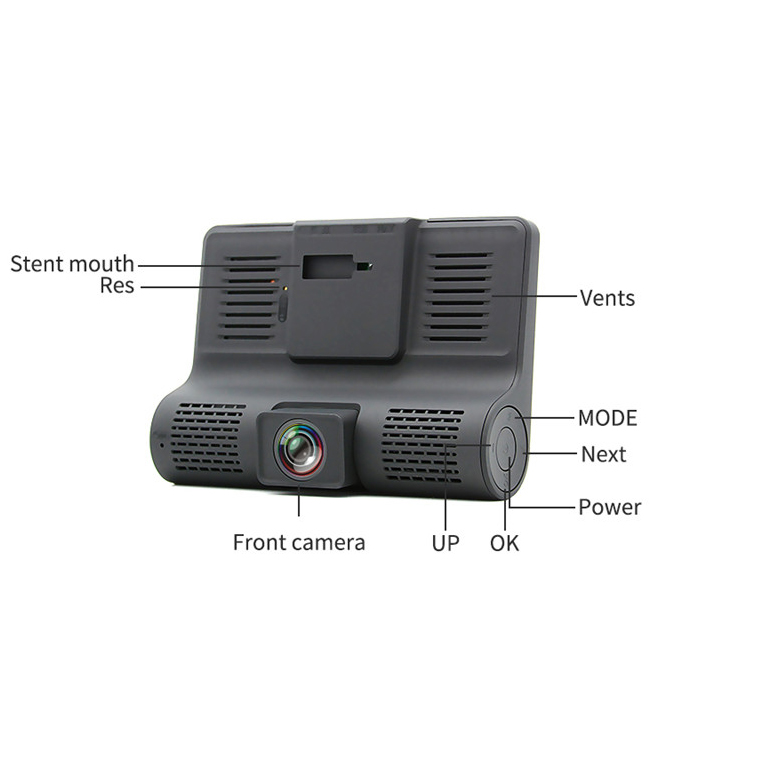 Baco Car DVR Kamera Mobil 1080P 4 Inch Screen with Rear Camera