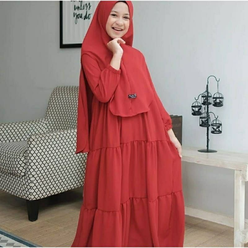 Gamis Anak Tanggung Syari Kids Bahan Katun Rayon Premium Usia 7-12 Tahun Dress Anak Perempuan