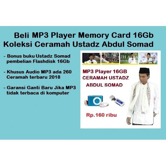 Flashdisk 16gb Ceramah Ustadz Abdul Somad Terbaru Mp3 Shopee Indonesia