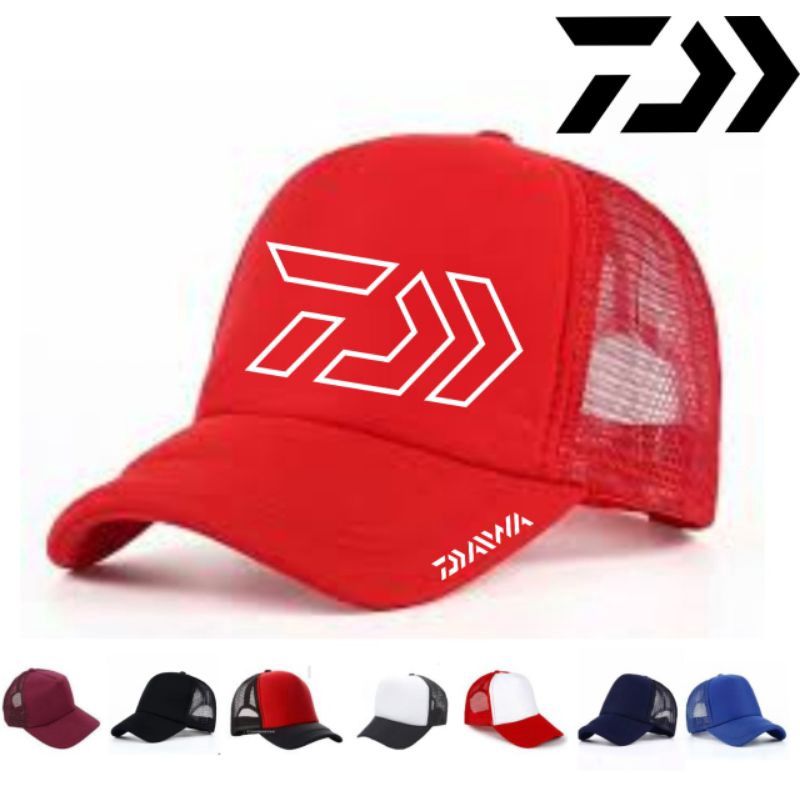 Topi DAIWA topi mancing jenis topi trucker for angler profesional fishing hat topi jaring