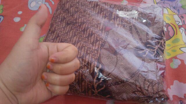 Dress Batik Tunik Seling Parang Daun Sogan