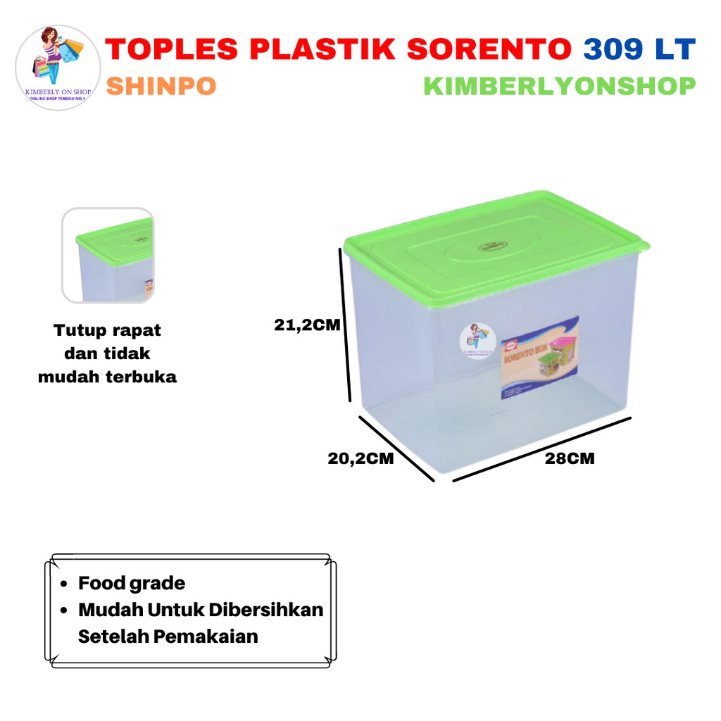 Toples Plastik Tempat kue 10 L Sorento 309 LT Shinpo