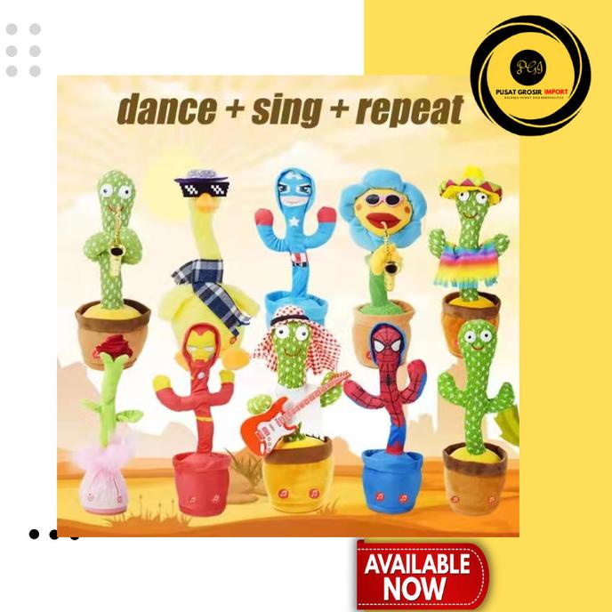 (PG) Mainan Boneka Kaktus Elektrik Kaktus Goyang Menari Joged