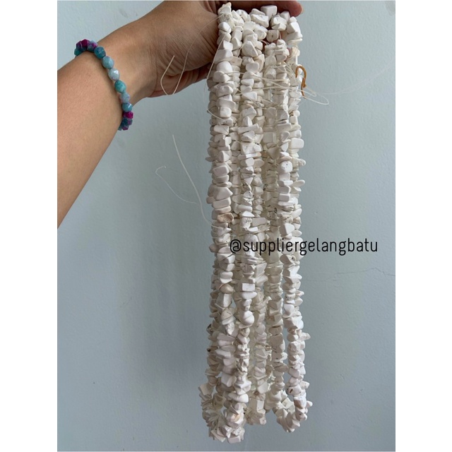 KERIKIL BESAR Batu white ONYX DOFF 2cm kalimantan pilihan putih agatis bahan kalung gelang anting strap mask kerajinan tangan craft citayam fashion week etink vintage elegan bali manik crystal perhiasan