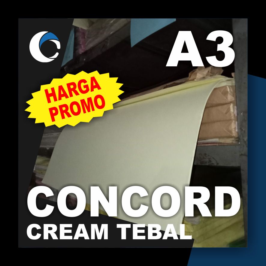 

KERTAS CONCORDE CREAM TEBAL 220 GSM Uk [ A3 ] 29.7 cm X 42 cm ( 50 LEMBAR )