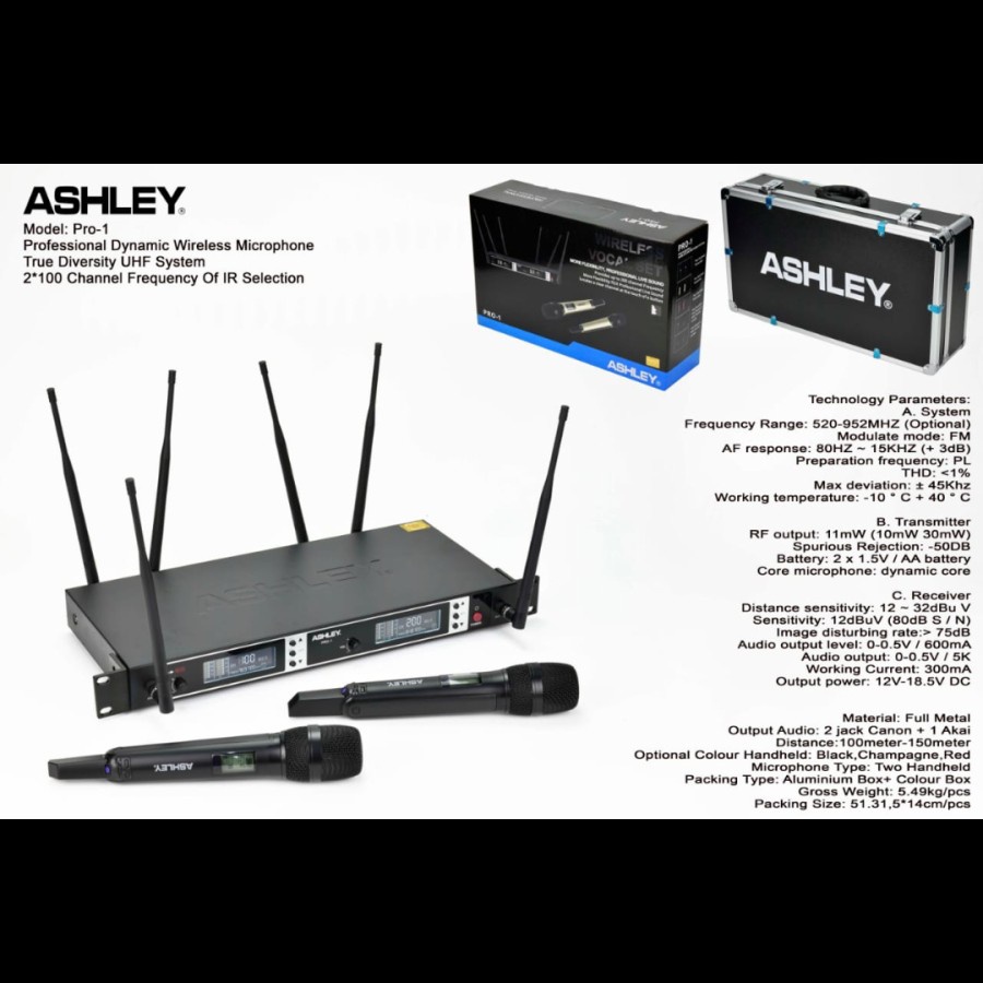 microphone mic ashley PRO1 wireless PRO 1 PEGANG JEPIT HEADSET sesuai VARIAN