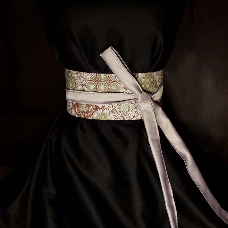 Obi Belt Ikat Batik Pastel Pink Wajik