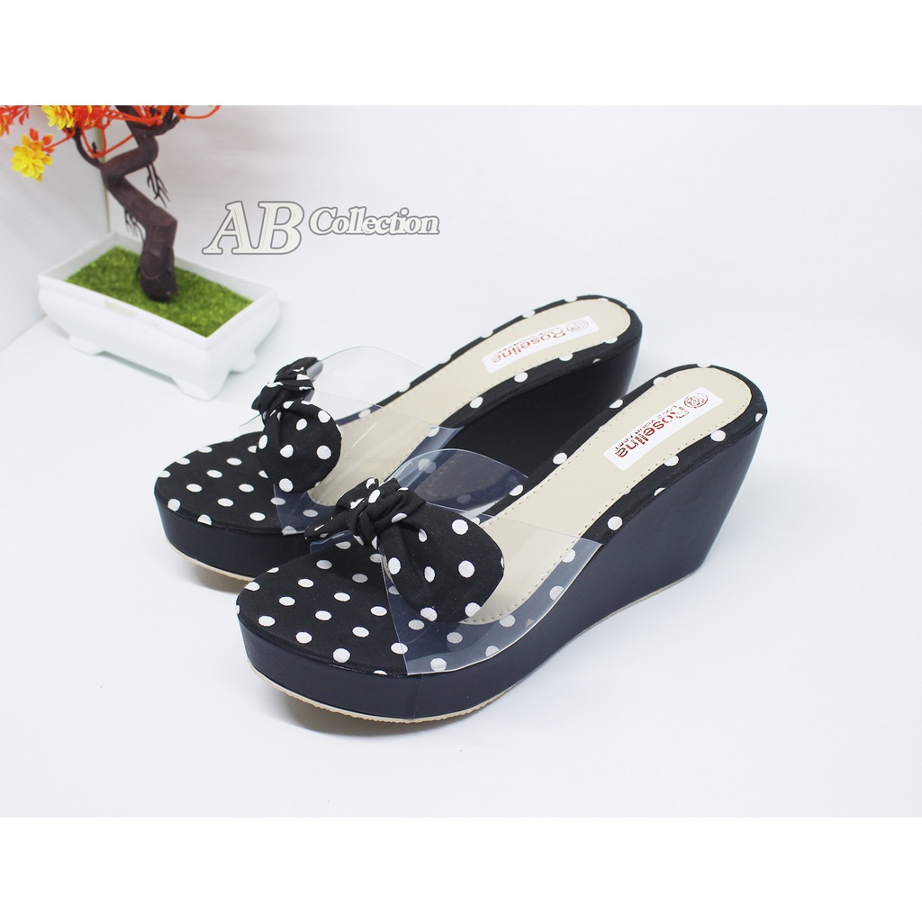 Sandal Wedges Wanita Polkadot Terbaru Sandal Wanita wedges Sandal Wedges Murah