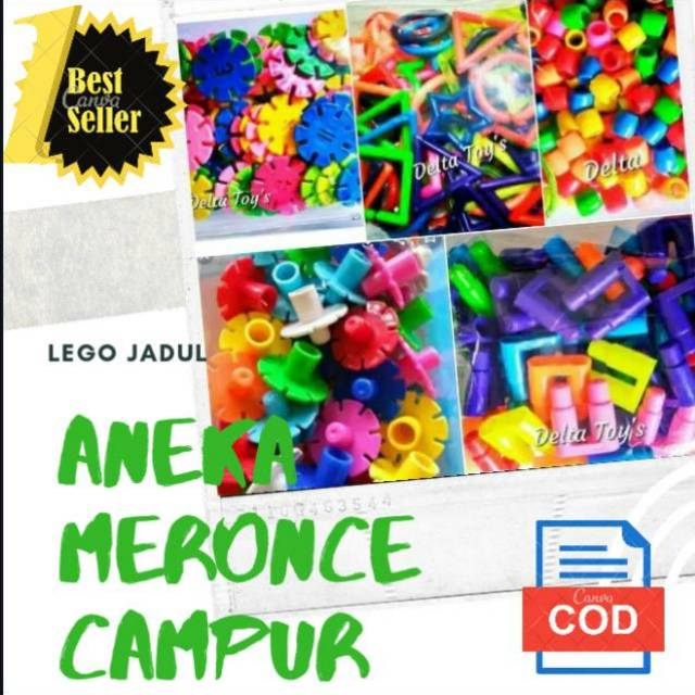 Mainan Edukasi Meronce Lego mix 5 Bentuk Kado ultah Ulang tahun mainan Anak perempuan laki Bayi 3 4