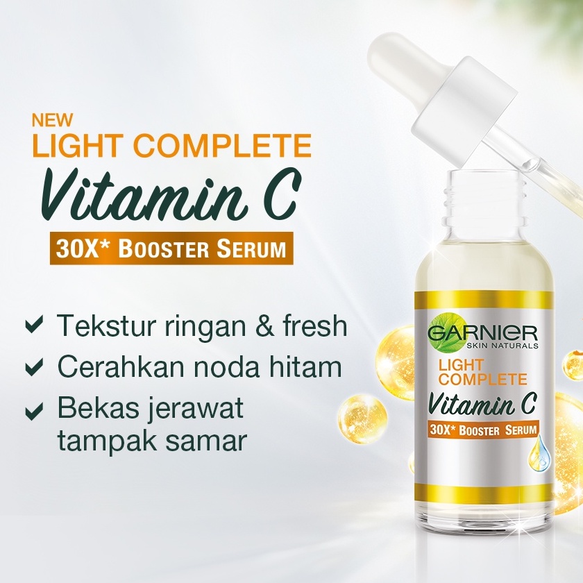 ☘️Yuri Kosmetik☘️ Garnier Serum Booster / Light Complete Vitamin C 30x / Hyaluron 30x / Anti Acne Serum / Serum Muka / 30ml / 15ml / 7.5ml