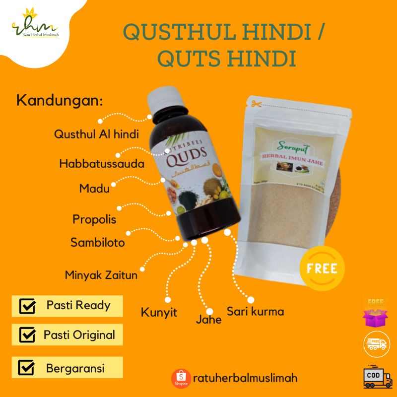 

Qusthul hindi, Madu qusthul hindi, Madu qusthul hindi original, Nutribees al-quds 250 gr