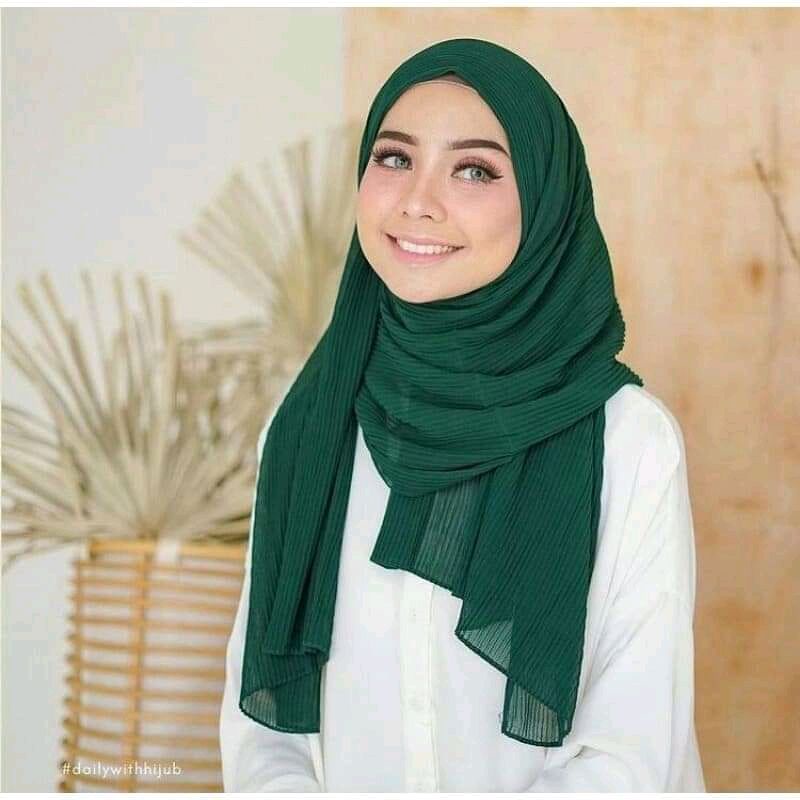 Pashmina plisket lidi pleated murahh /pashmina full plisket