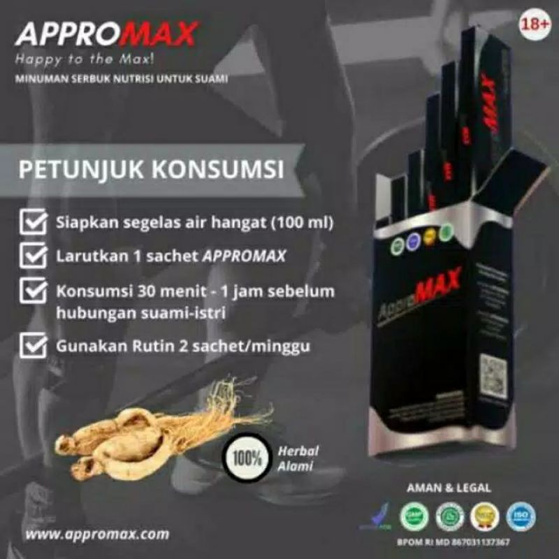 APPROMAX ORIGINAL - APPRO MAX ASLI OBAT HERBAL SERBUK TAHAN LAMA 100% AMPUH APPROMAX