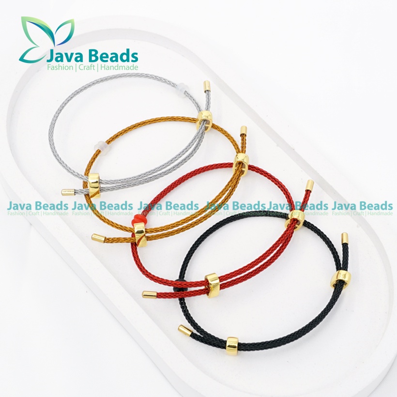 Gelang Tali Kawat 2mm AntiAir Waterproof Untuk LIontin Mainan Emas