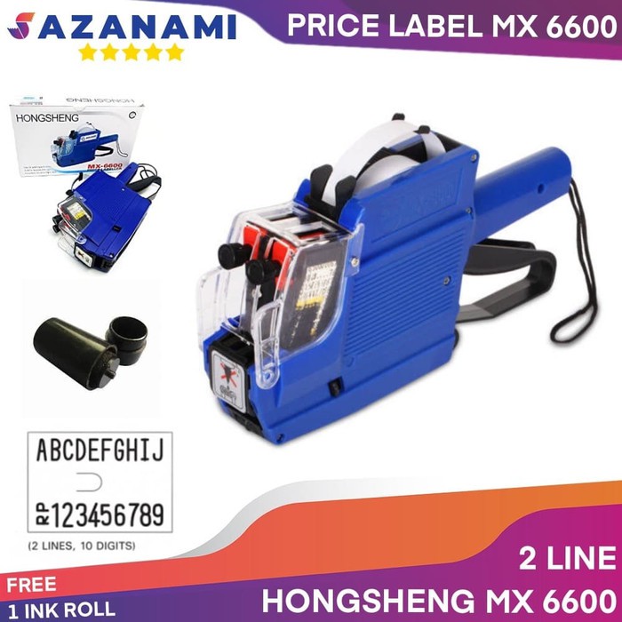 

PRICE LABEL ALAT LABEL HARGA 2 BARIS 10 Digit MX 6600A HONGSHENG