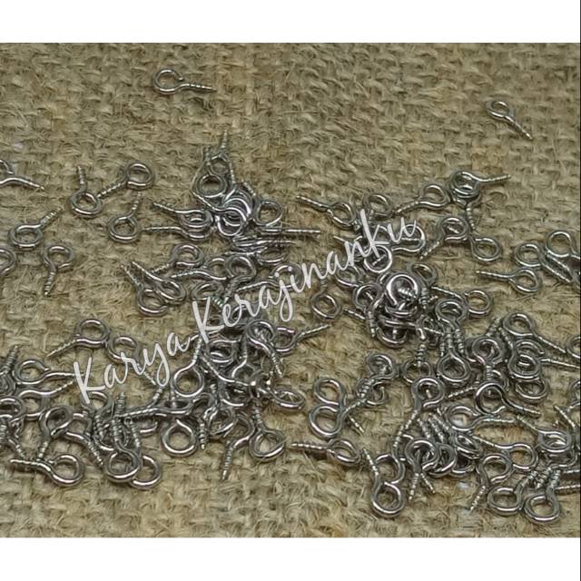 Paku ulir Eyescrew clay dan kayu PER PACK