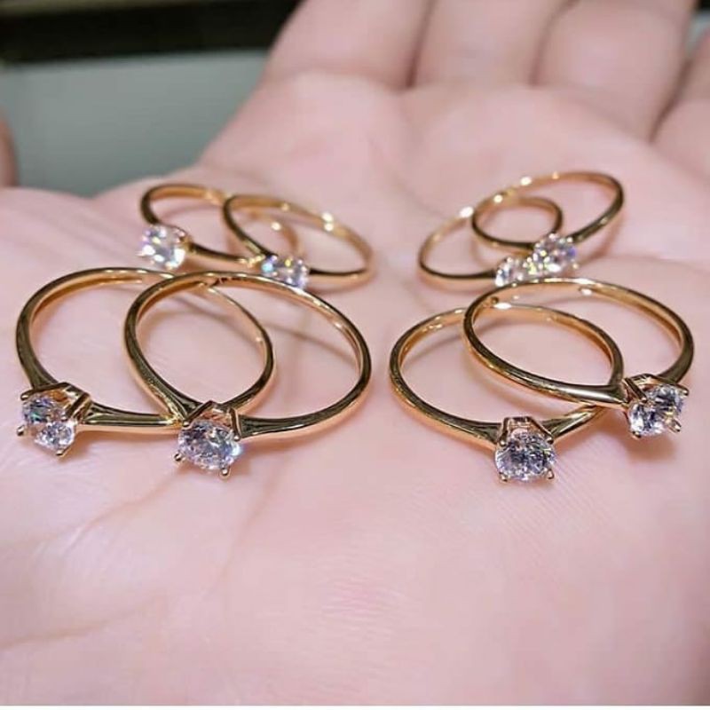 cincin perhiasan aksesoris wanita xuping murah anti karat premium titanium lapis emas berlian