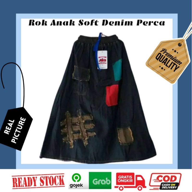 Rok Anak Soft Denim / Rok Panjang Jeans Anak Perca