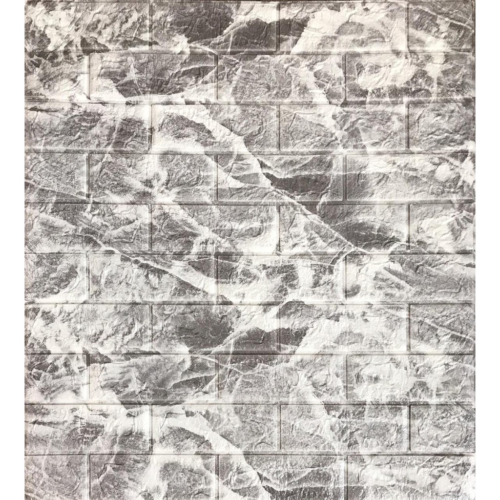 Wallpaper Dinding Sticker Foam 3D Bata Putih TRIDEE PLAIN BRICK 77x70cm full size