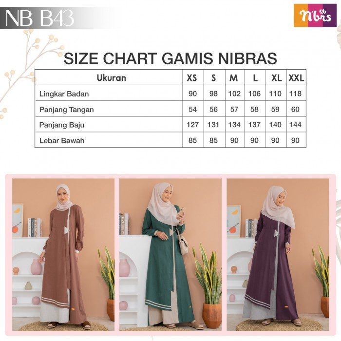 Baju B43 - GAMIS Lebaran NB NIBRAS Busui Wanita Gamis Model Syari Twee