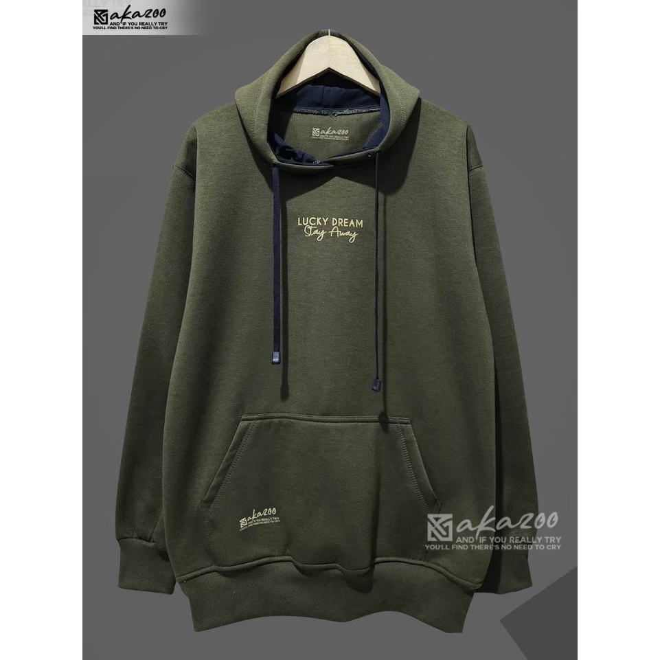 SWITER pria distro original tebal warna hijau army lucky dream sablon gold hoodie oversize wanita korean style bahan flece catun sweater jumbo pria xxl jumper pria distro hodie murah hodi polos  termurah 2022 unisex switer basic akazoo