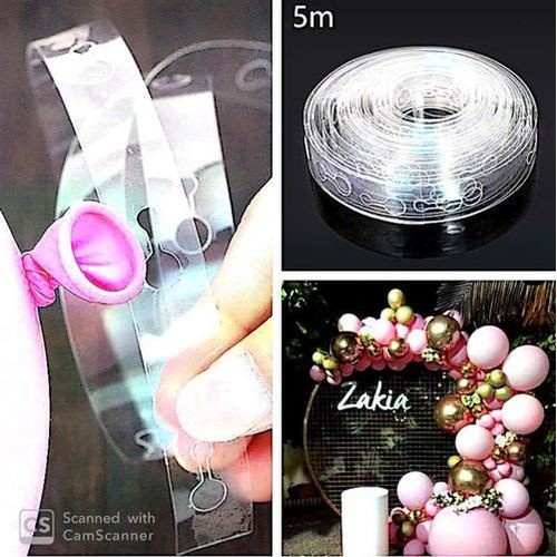 PVC Stripe Balon Dekorasi Klip Gabung Kait Rangka Tape Balloon Pembentuk Pengait Bentuk Rel Rapi Pes