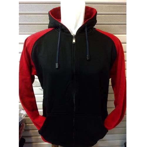 HOODIE JAKET PRIA WANITA POLOS HITAM MERAH / CASE CASING