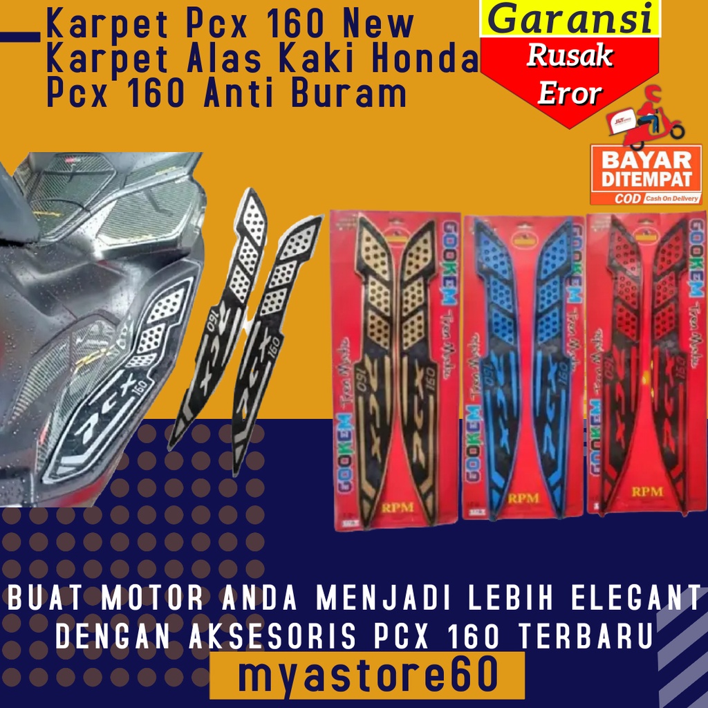 Karpet Bordes PCX 160 New Karpet Alas Kaki Pijakan Kaki Honda PCX 160 Anti Buram Injakan Kaki Injekan Kaki PCX 160 Aksesoris Sparepart Variasi PCX 160 Terbaru