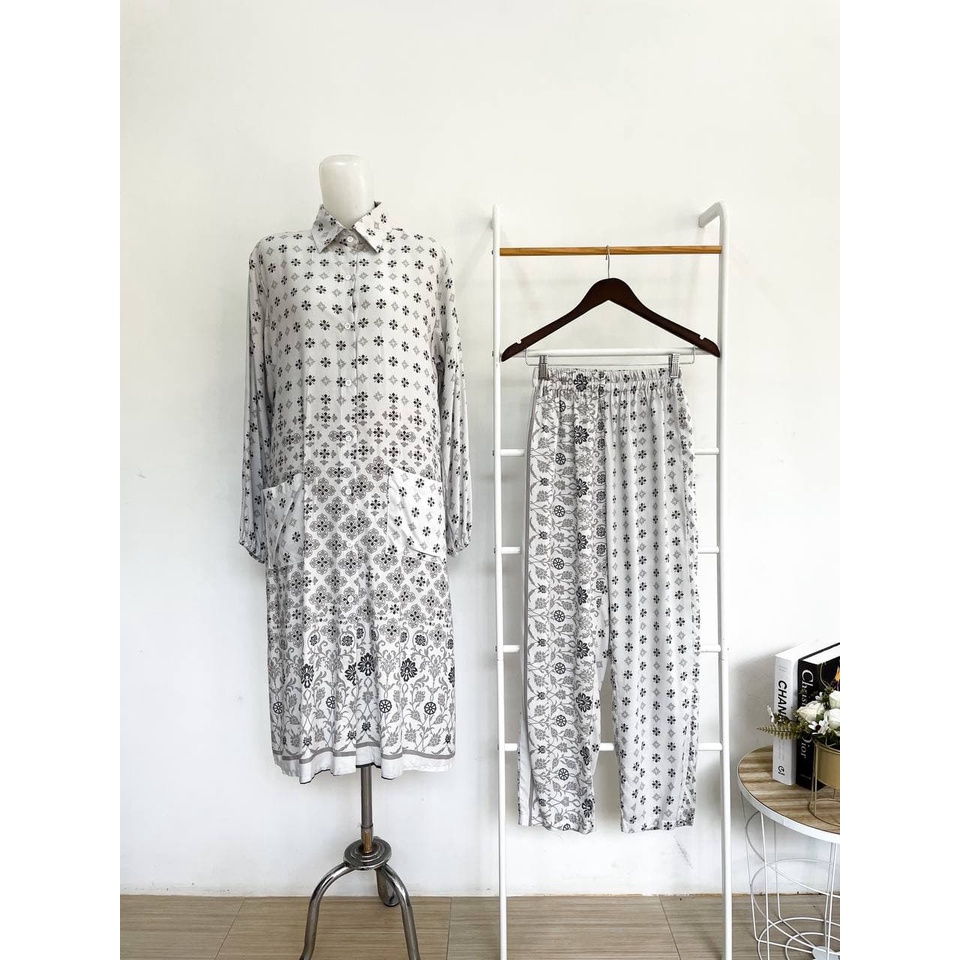 GHINI ETHNIC SET-GREY