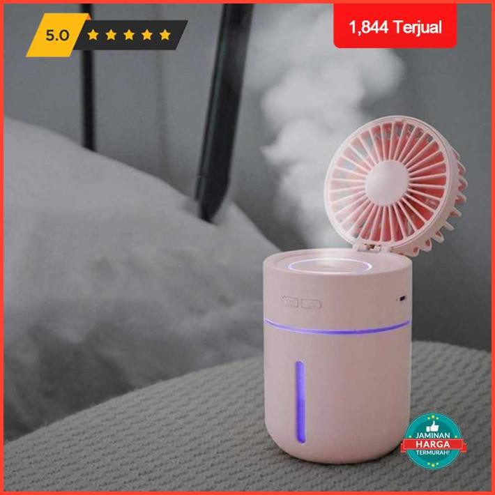 Air Humidifier Diffuser Portable Batre Cas Dengan Kipas Angin Original Free Ongkir