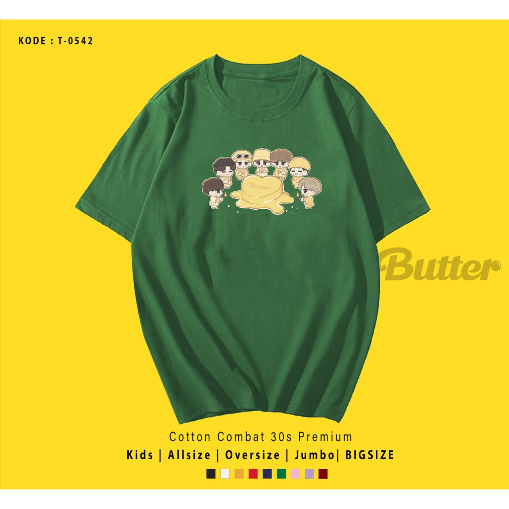 T0542  T-SHIRT / KAOS UNISEX / TUMBLR TEE / REAL PICTURE KPOP BTS BUTTER IN MIDDLE / IMPORT / ARMY