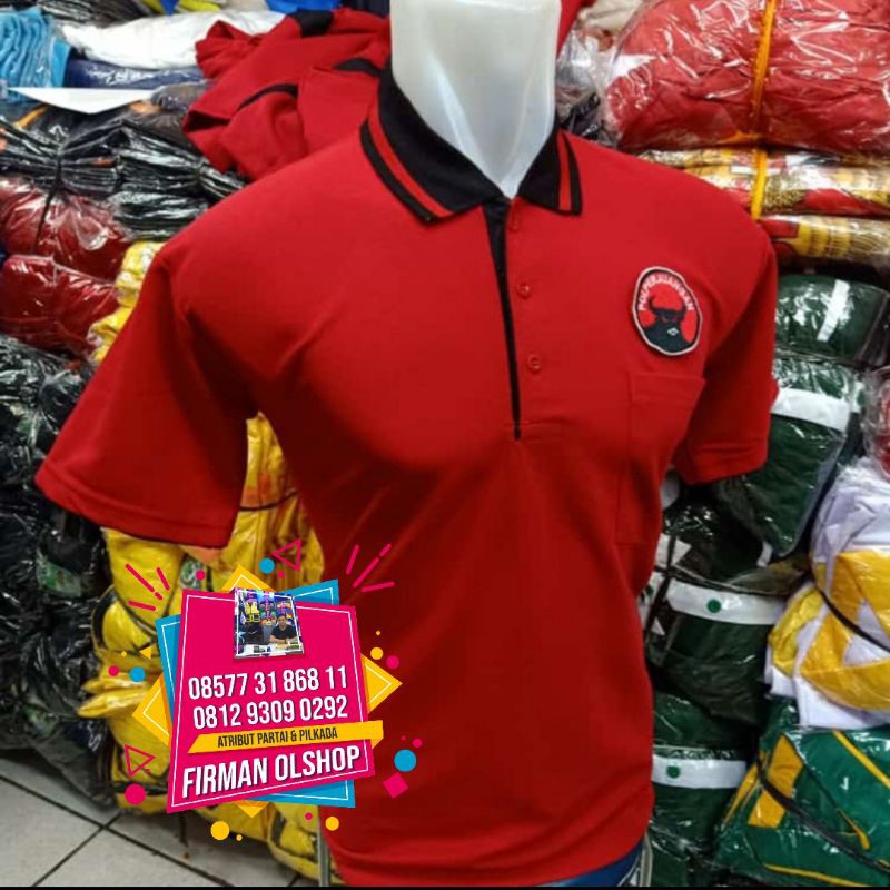 KAOS POLO PDI PERJUANGAN/KAOS PDIP/KAOS PDIP LACOSTE/POLO SHIRT PDI PERJUANGAN