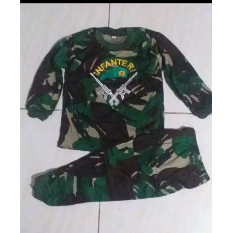 Baju kaos anak lengan panjang army loreng TNI-AD INFANTERI anak