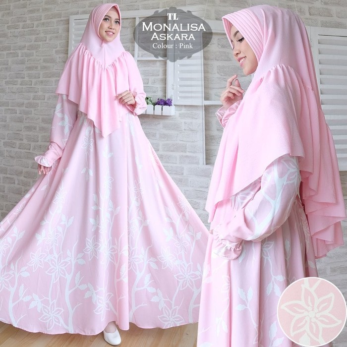 [Syari Monalisa Askara Pink TL] gamis wanita monalisa pink