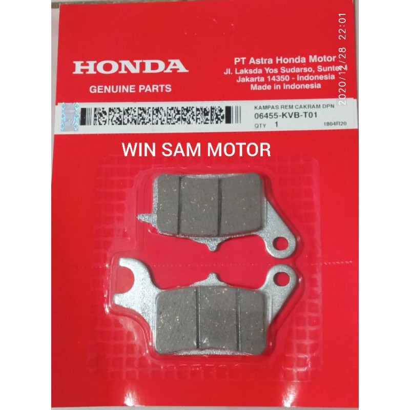 Diskpad set depan Cakram kampas Rem depan Cakram Honda VARIO Tehno ORISINIL AHM Honda Genuine Parts