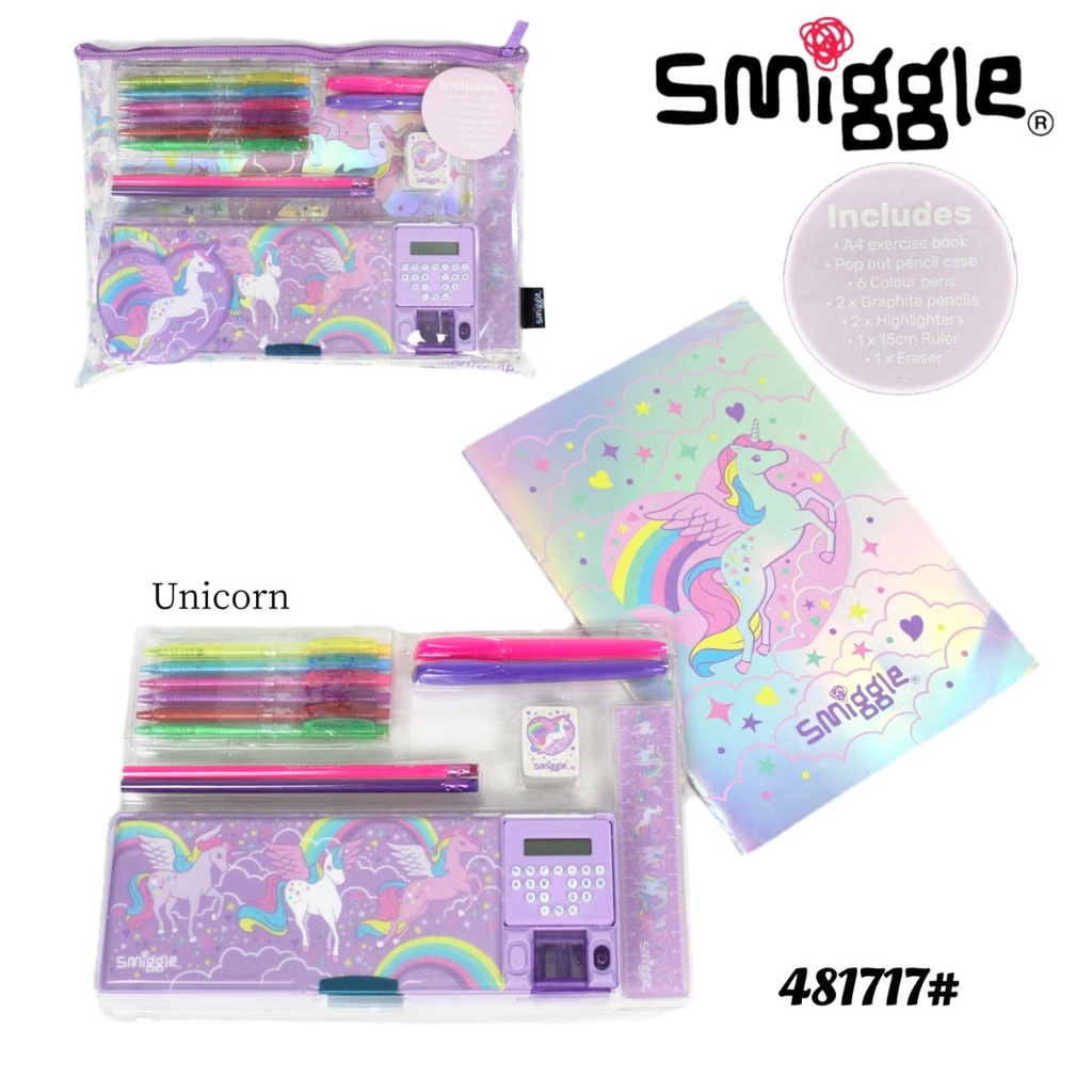 SMIGGLE Stationery Kit Pencil Case Gift Pack Set Dino / Unicorn / Ice cream