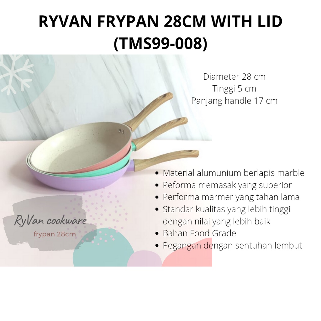 RYVAN FRYPAN 28CM INDUCTION PANCI GRANITE FRYPAN PANCI INDUKSI 28 CM GRANIT