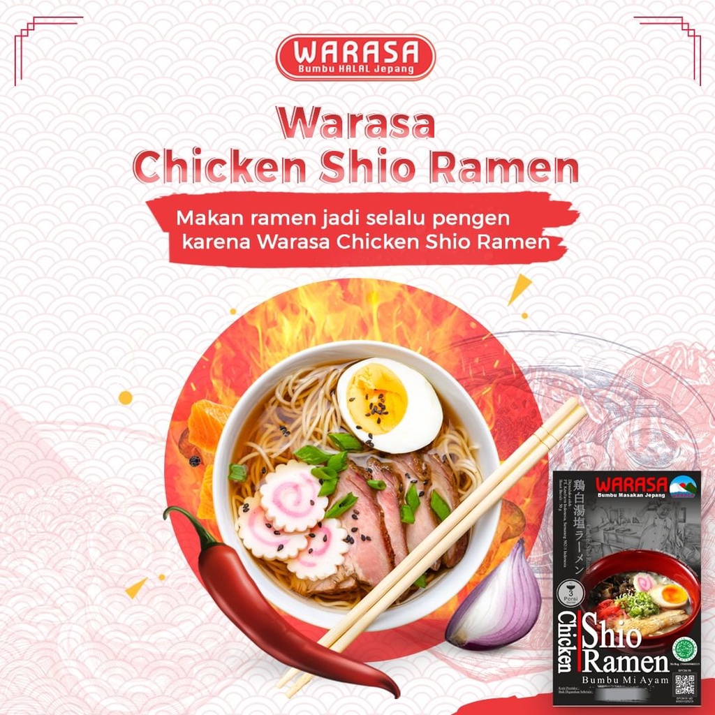 WARASA Bumbu Ramen Chicken Shoyu Instan 60 g Halal │ Tantan Shio