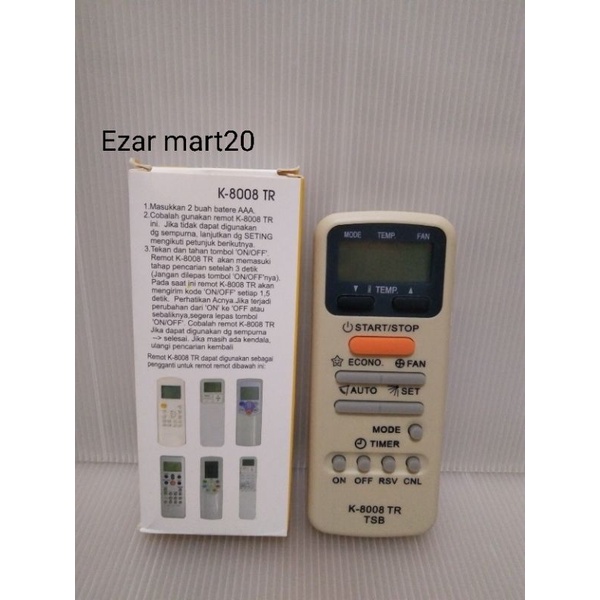 REMOTE AC TOSHIBA MULTI CHUNGHE 8008 TR