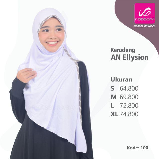 Obral! Kerudung Instan Rabbani Ellysion (kaos)-Putih