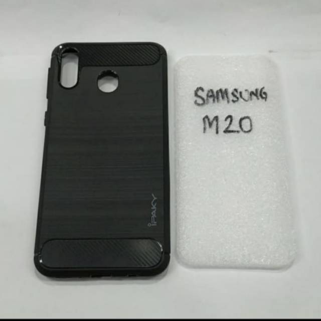 karet SAMSUNG M20 softcase ipaky SAMSUNG M20 silikon karet hitam