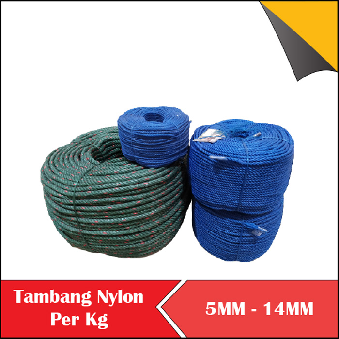 TALI TAMBANG NYLON NILON PLASTIK 5MM - 14MM PER KG