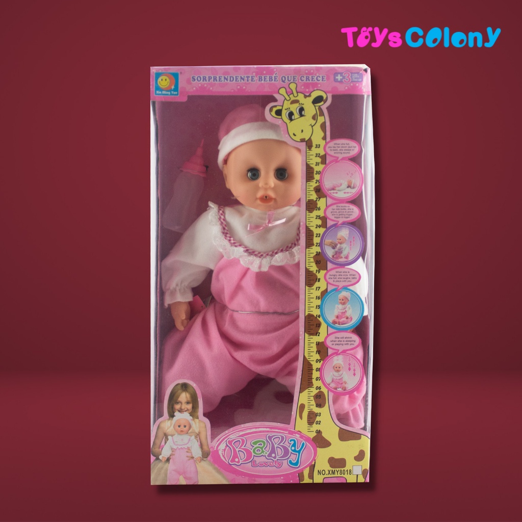 Baby Lovely - Boneka Bayi Interaktif bisa tertawa &amp; bertumbuh XMY8018