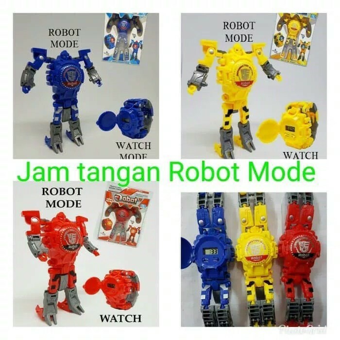 JAM TANGAN ANAK ROBOT ( BIRU, MERAH, KUNING ) A004