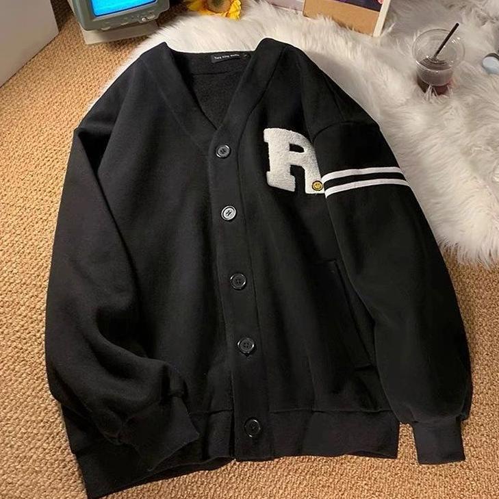 Smile Stripe Cardy Outerwear Cardigan Basic Unisex [KTG. 507823]