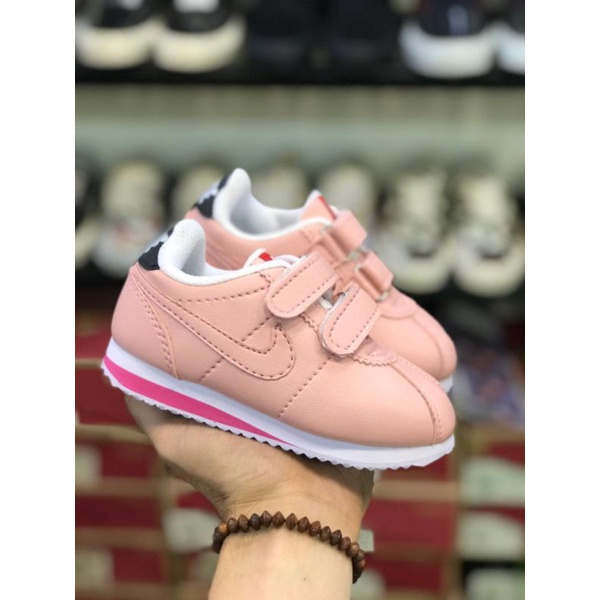 Sepatu Anak Perempuan Velcro Nike Cortez Peach Pink Grade Original BNIB-Peach