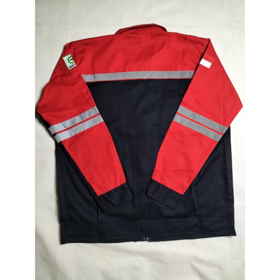 Wearpack Atasan Semi Jaket | Baju Safety Merah Navy