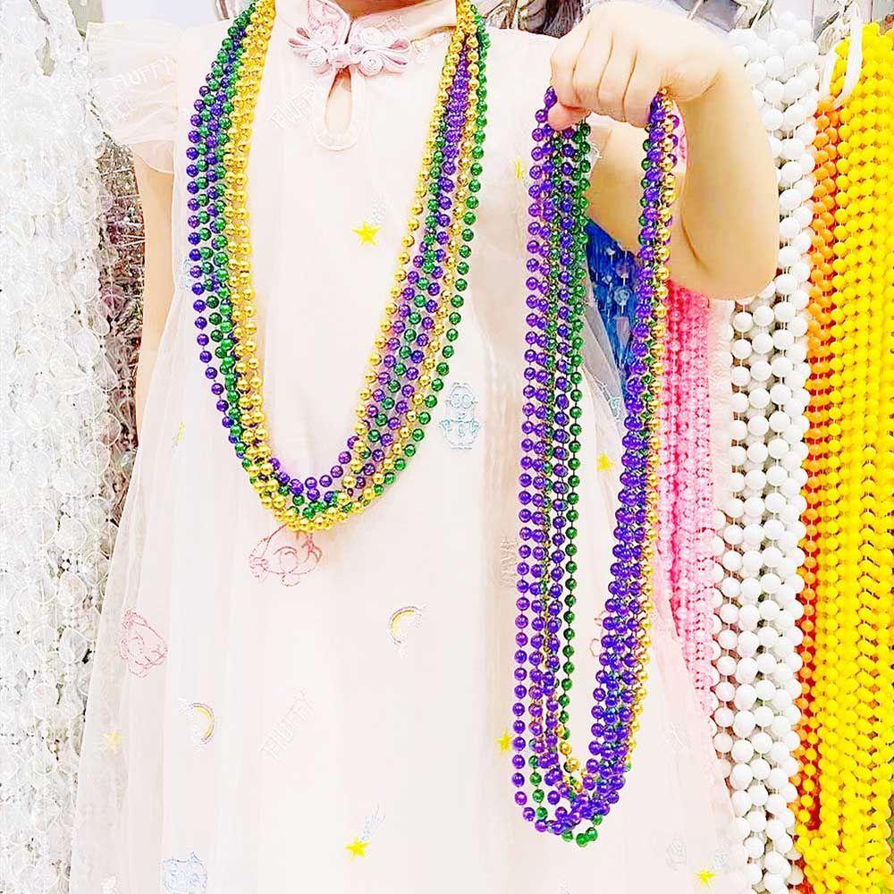 Top Mardi Gras Beads DIY Anak Pesta Dekorasi Masquerade Kostum Props Manik-Manik Kalung St. Hari Raya Patrick