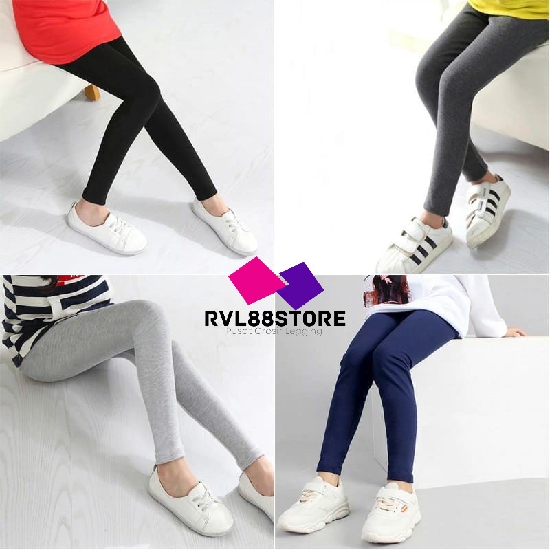 Legging Anak Kaos Bahan Rayon / Leging Kaos Anak Polos Usia 3thn s.d 15 Tahun / Legging Kaos Anak Termurah