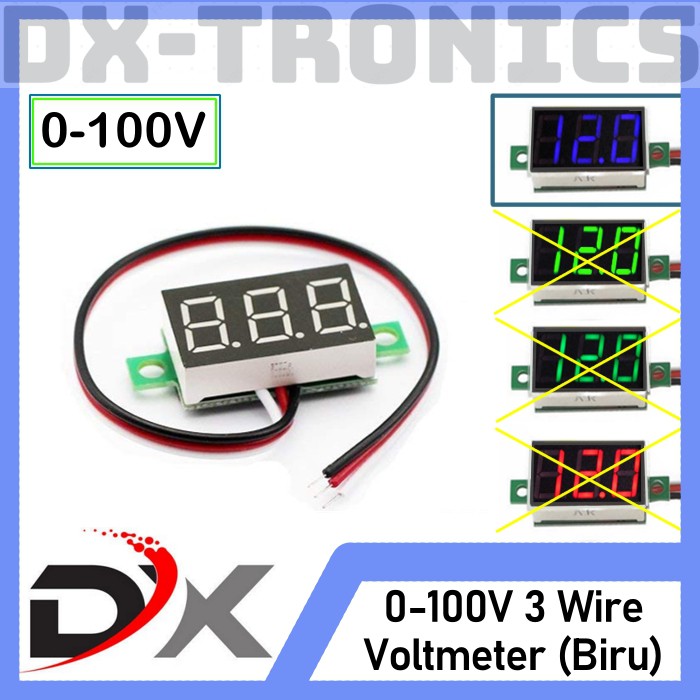 0.28inch DC Digital Voltmeter Panel Mount LED Voltage Meter 100V/2.5-30V US 
